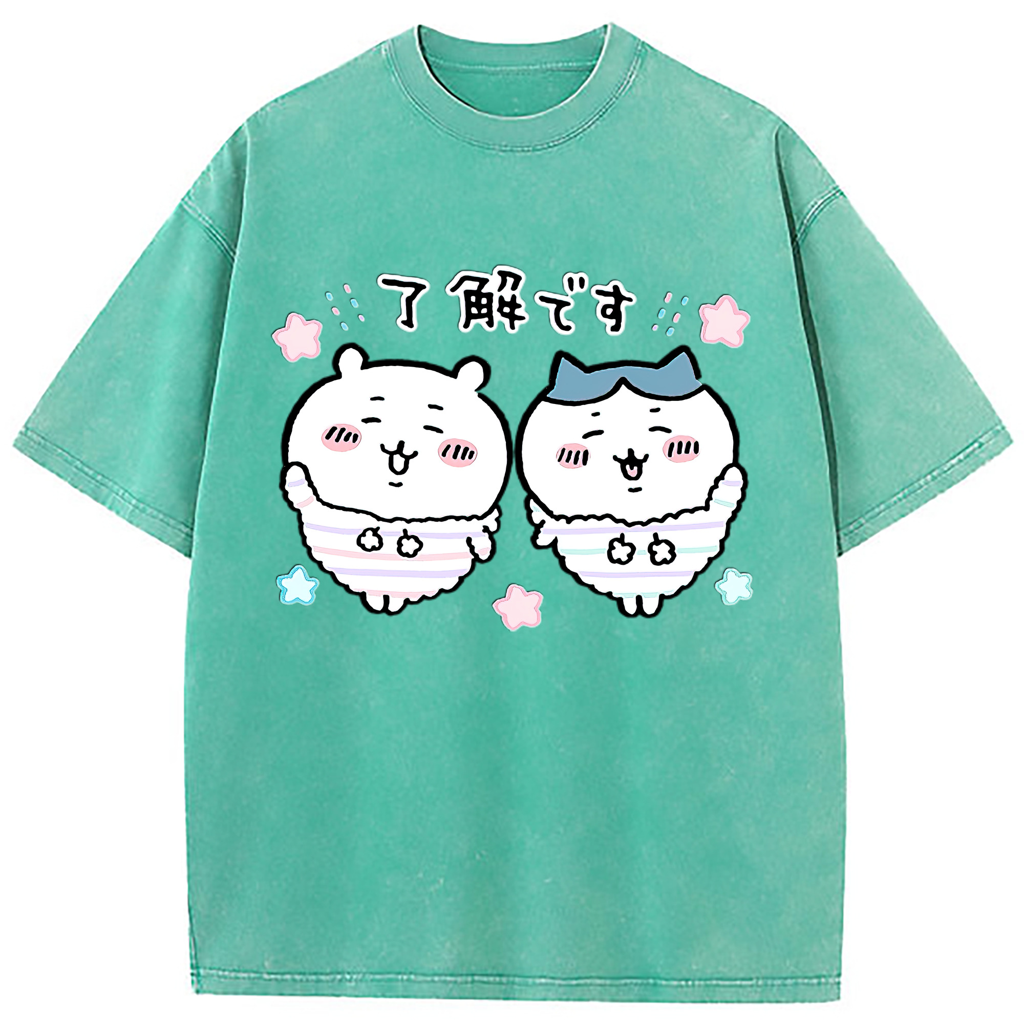 （画像用） ちいかわ ハチワレ Chii-kawa hachiware 綿100% ヴィンテージ風 半袖Tシャツ（フロントプリント）